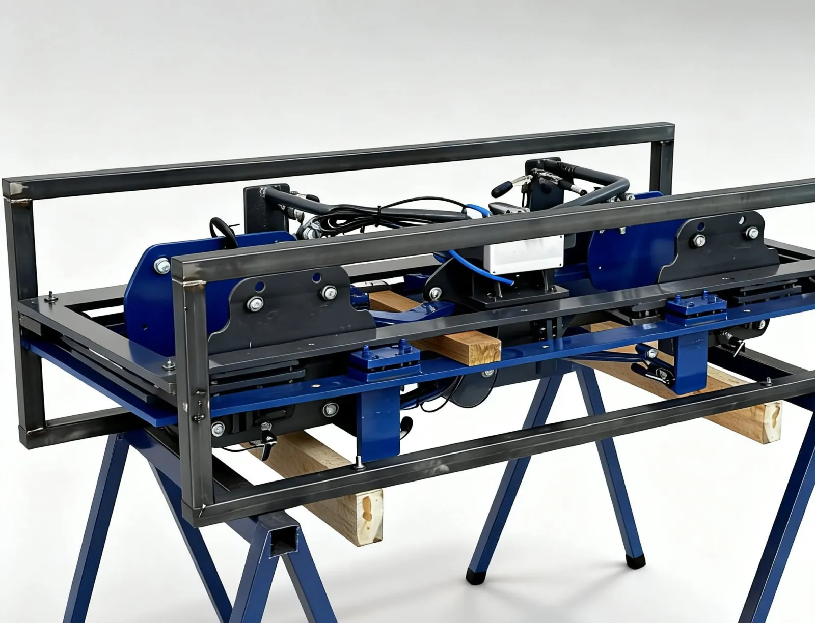 Gabarito para solda robotizada com estrutura azul