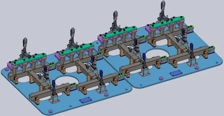 Projeto 3D em CAD de gabarito de solda