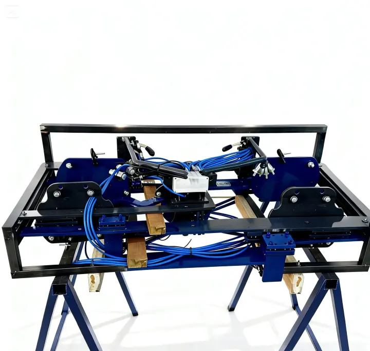 Gabarito para solda robotizada com estrutura azul
